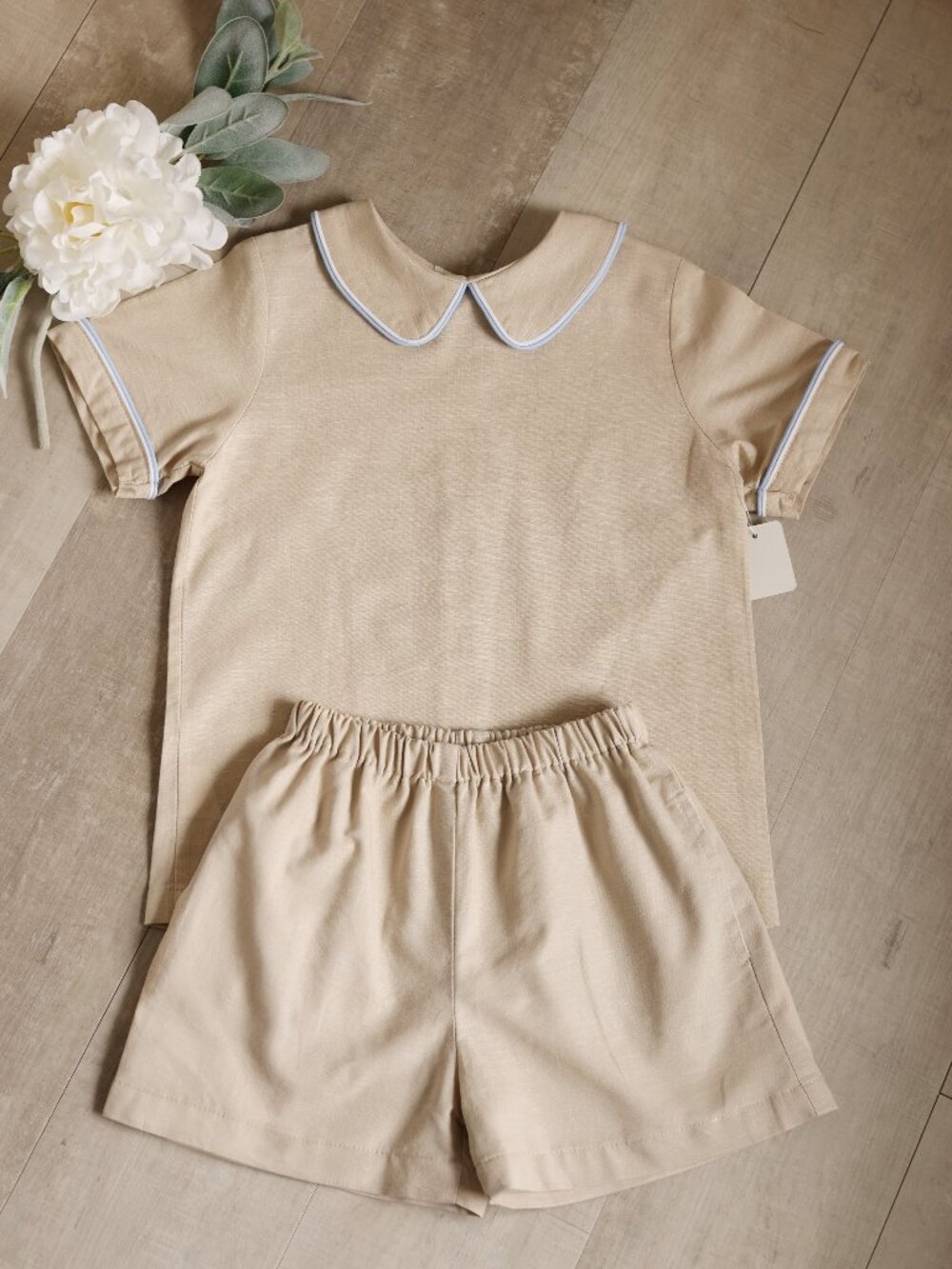 Linen Dressy Classic Shorts Set Boutique Size 5 Portrait Special Occasion